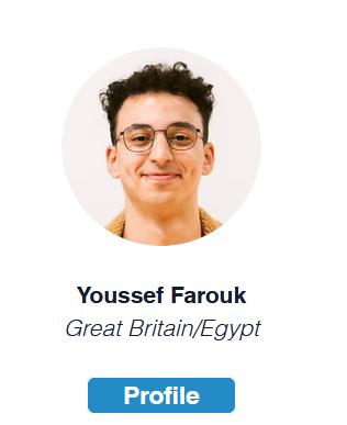 My EDU_MIG profile card with my portrait, my name, "Great Britain/Egypt" and a Profile button